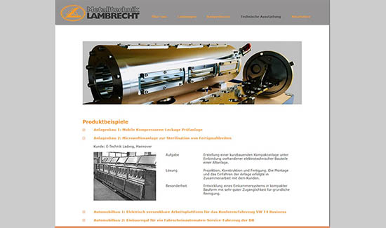 Webpräsenz Metalltechnik lambrecht