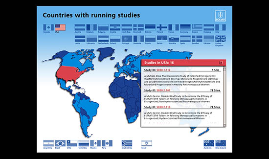 Solvay Pharmaceuticals Interaktive Weltkarte